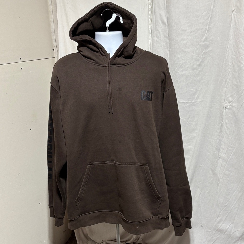Caterpillar CAT Men's Chocolate Brown Pullover Hoodie 3XL